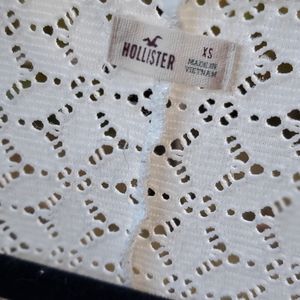 Small white hollister crop top